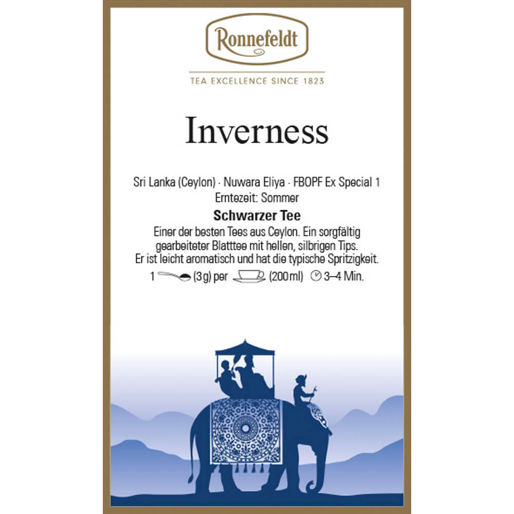 Ronnefeldt Schwarztee Inverness Etikett