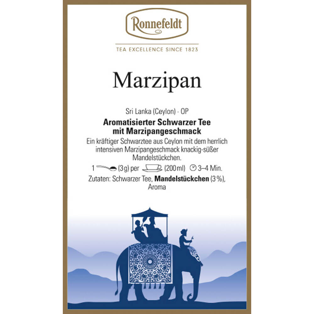 Ronnefeldt Schwarztee Marzipan Etikett neu