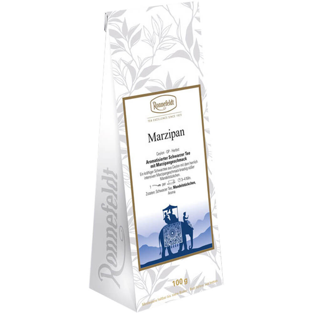 Ronnefeldt Schwarztee Marzipan Packung
