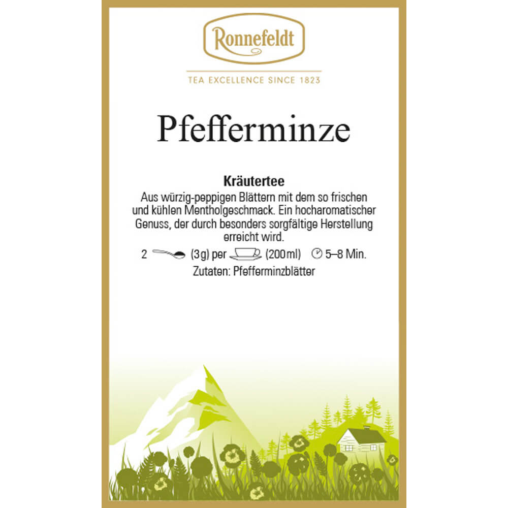 Kräutertee Pfefferminze Etikett