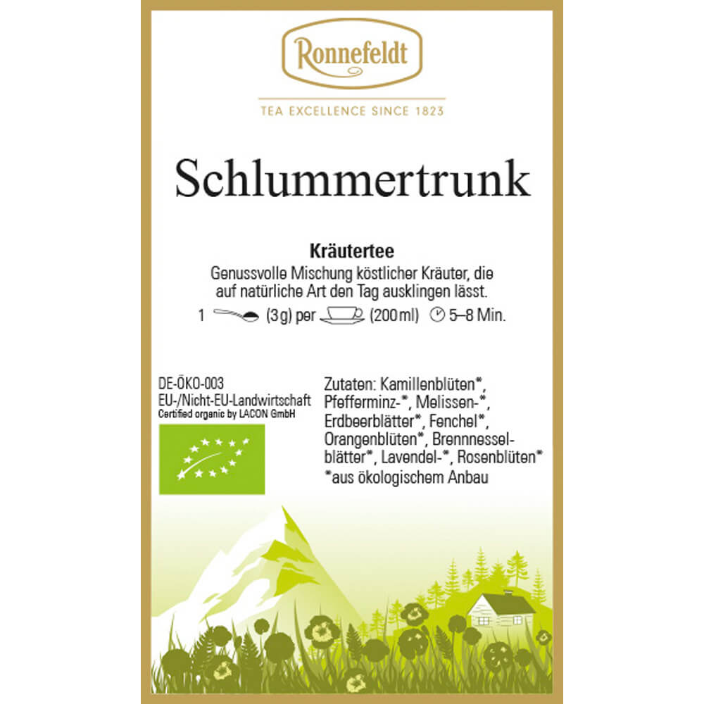 Kräutertee Schlummertrunk bio Etikett