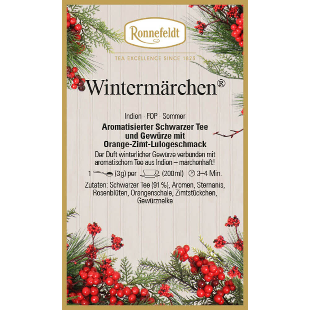 Ronnefeldt Schwarztee Wintermärchen®Etikett
