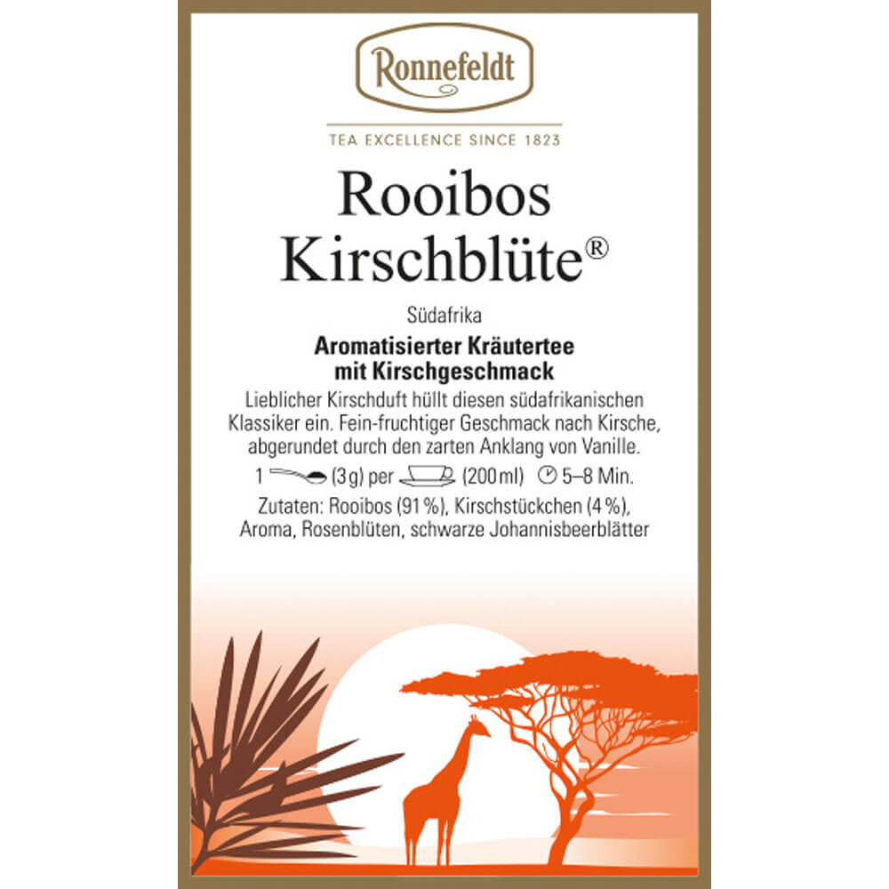 Ronnefeldt Rooibos Kirschblüte Etikett neu