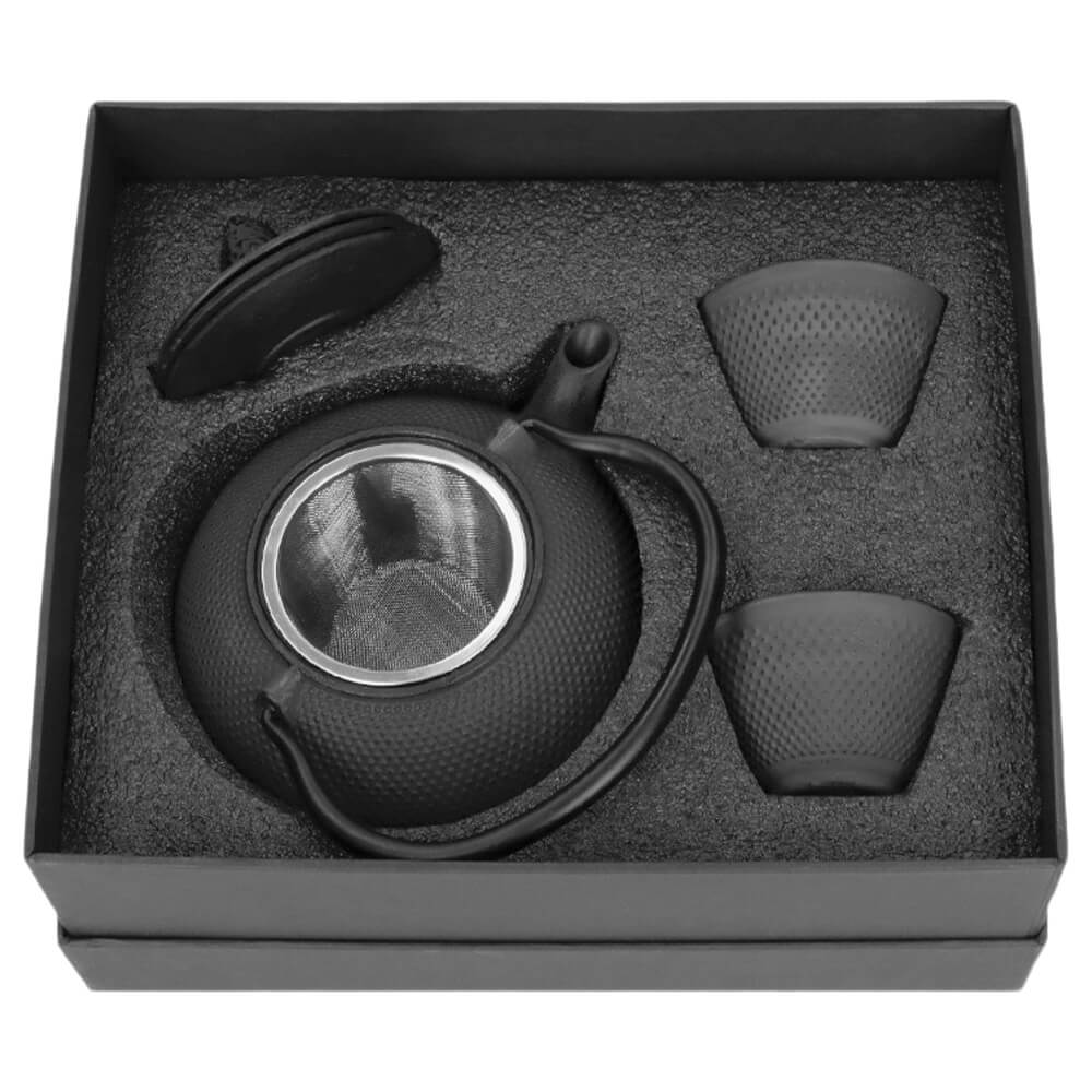 Gusseisen Tee-Set Arare Box schwarz#set_schwarz
