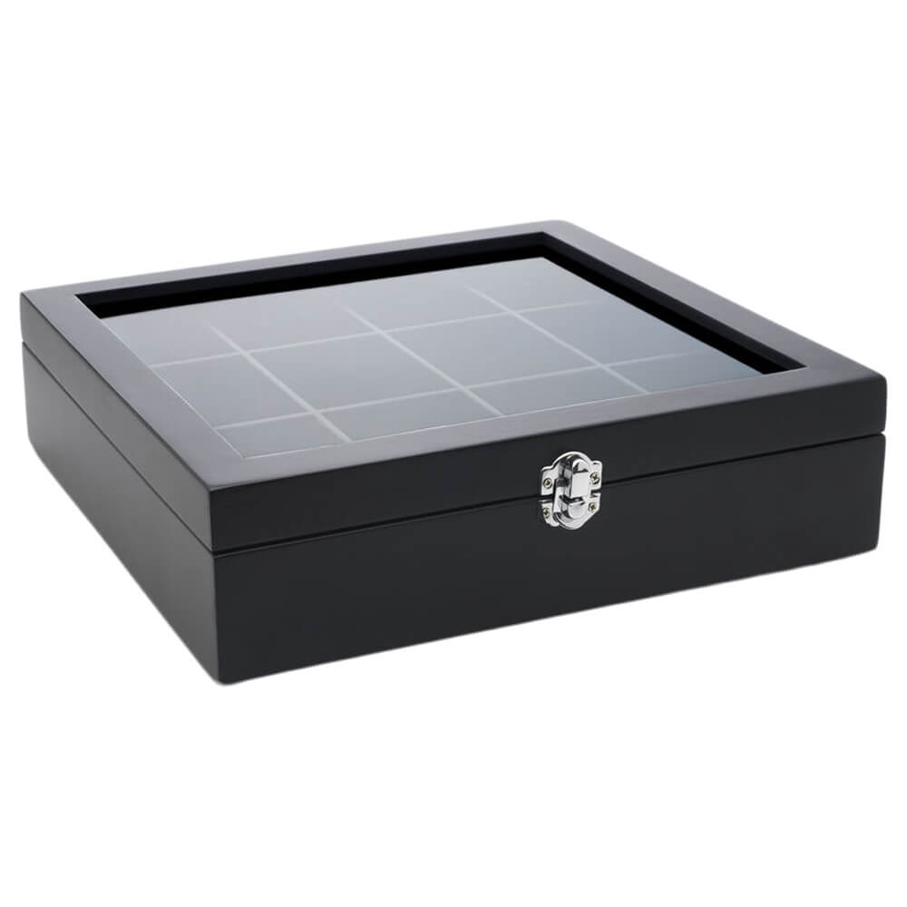 Teebeutel Box 12 Fächer mit Fenster#box_bambus-schwarz