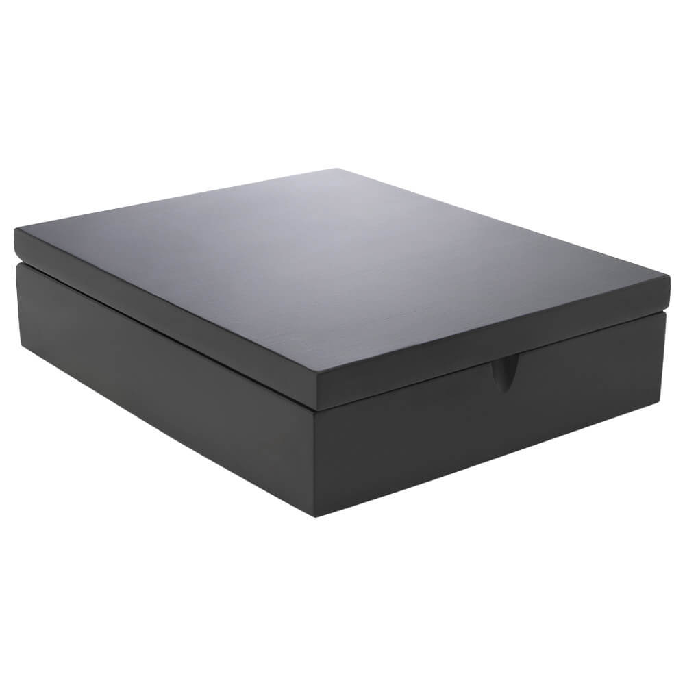Teebeutel Kiste 9 Fächer Bambus schwarz geschlossen#box_bambus-schwarz
