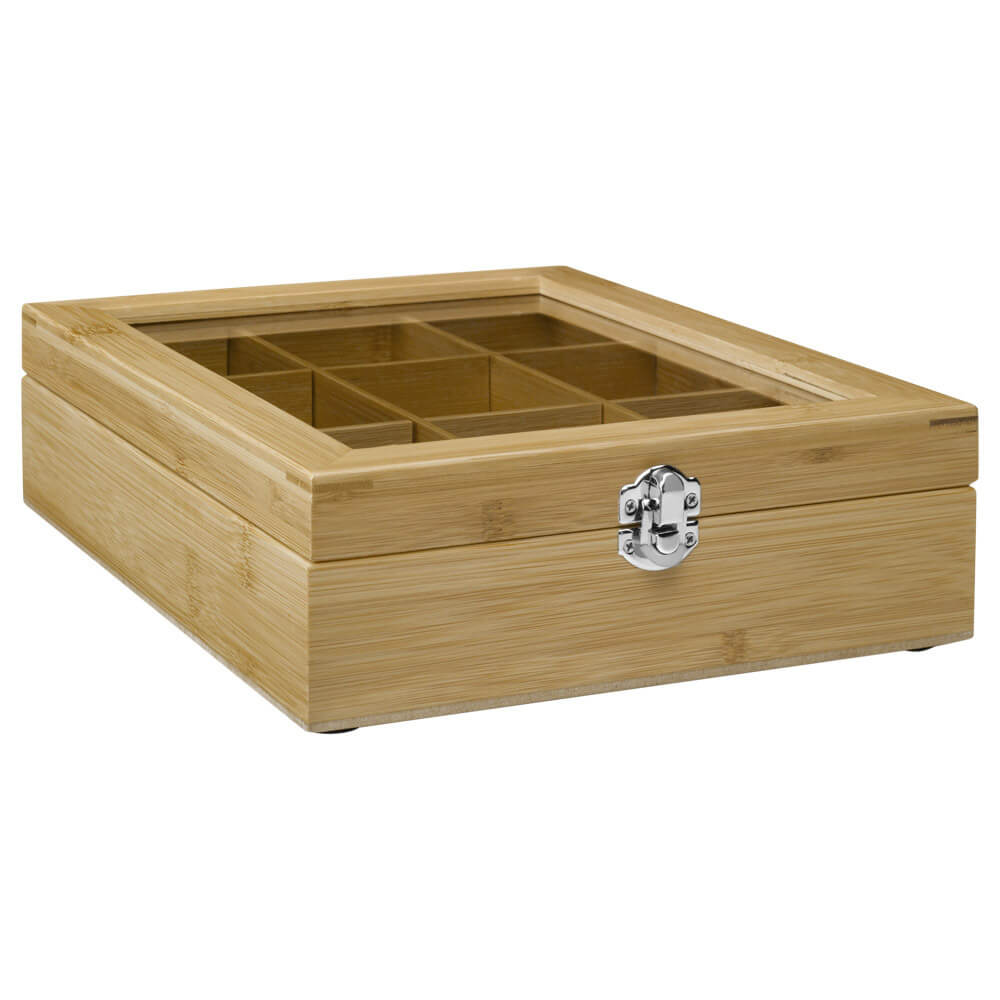 Teebeutel Box 9 Fächer mit Fenster#box_bambus-natur
