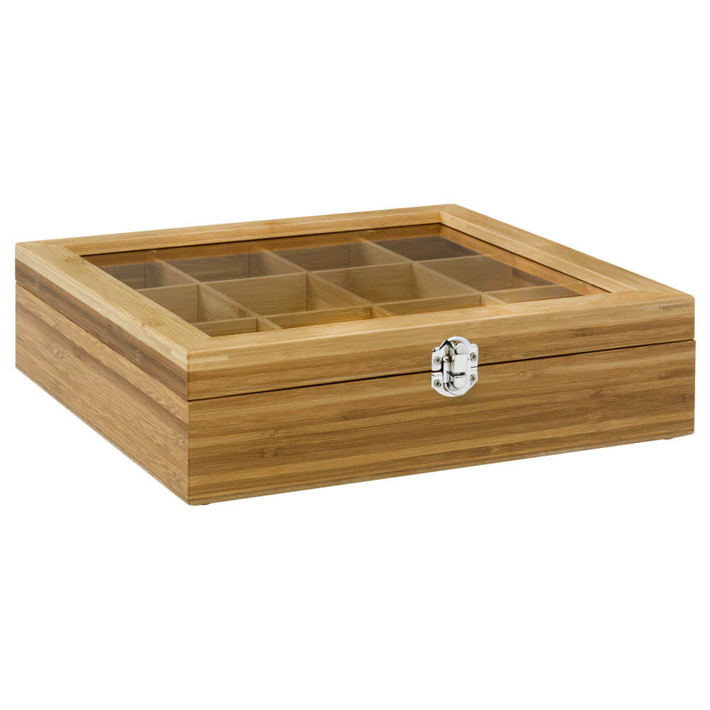 Teebeutel Box 12 Fächer mit Fenster#box_bambus-natur
