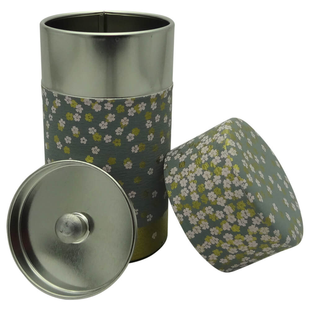 Japanische Teedose in grau matt 150g offen#variante_amaya