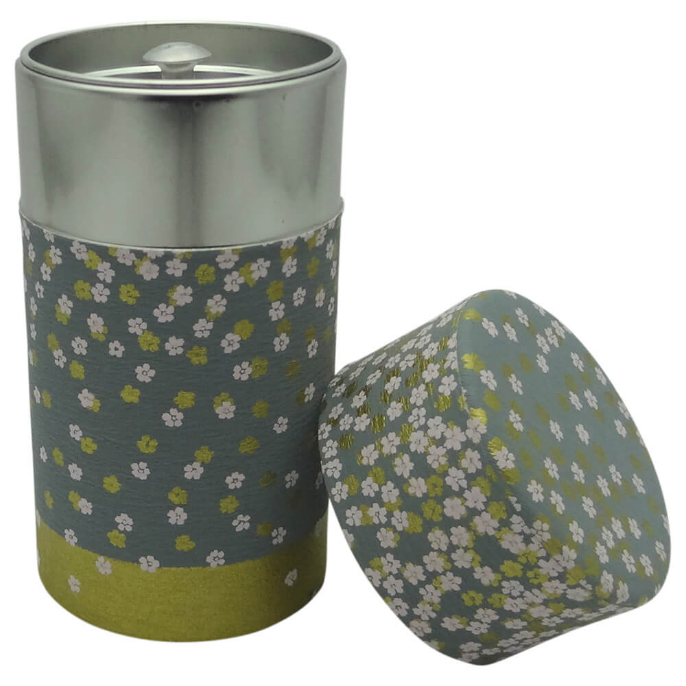 Japanische Teedose in grau matt 150g offen mit Einlage#variante_amaya