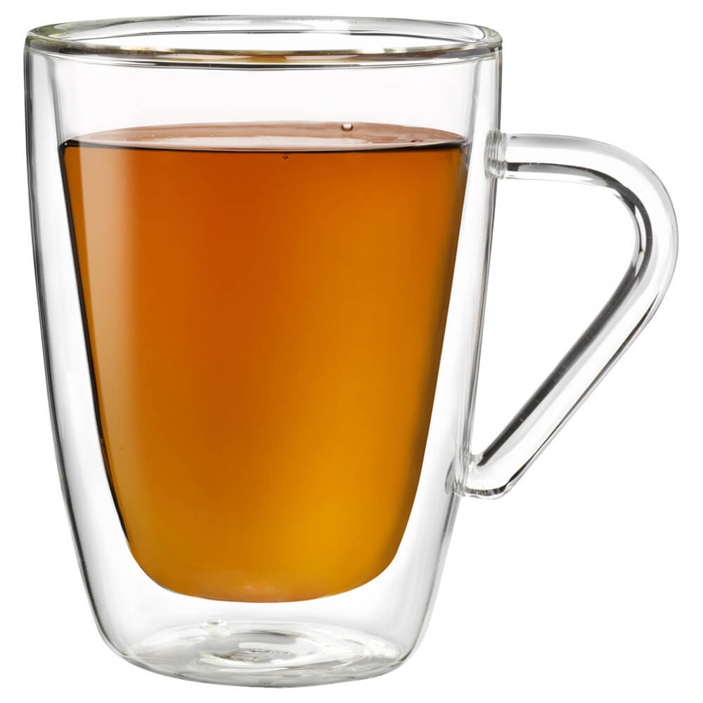 Teeglas doppelwandig gefüllt#teebecher_320ml