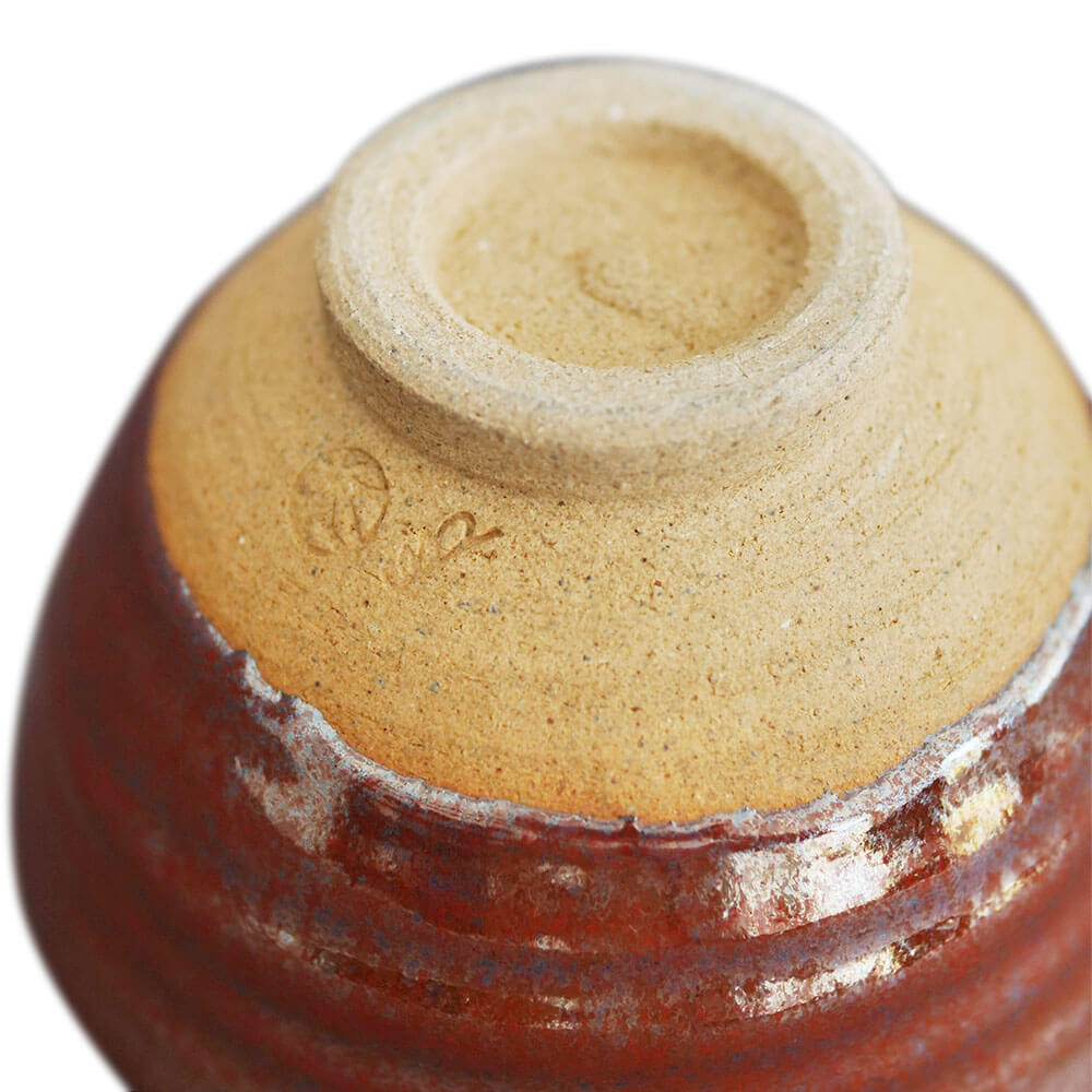 Rote Chawan von Kato Juunidai Siegel neu#matchaschale-aus-japan_rot